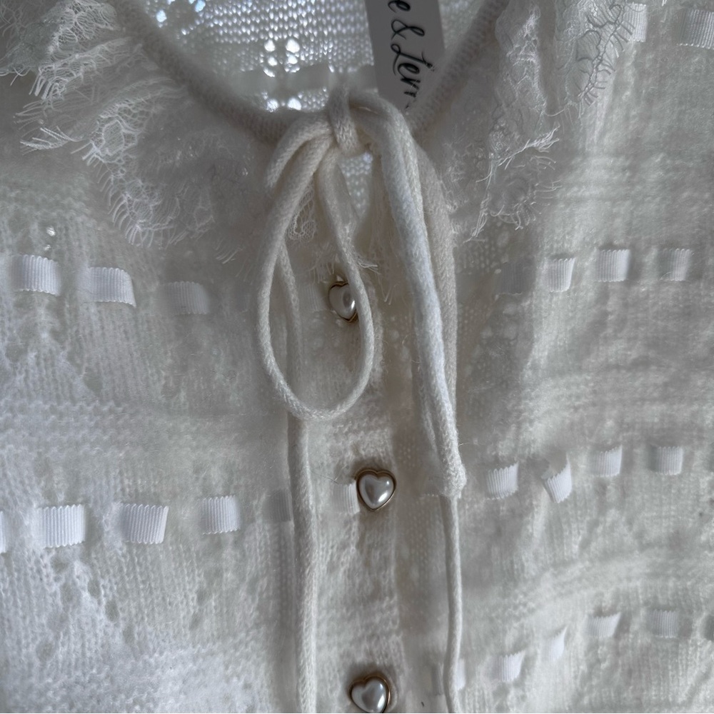 NEW Jayla Pointelle Cardigan | For Love and Lemons - Picture 3 of 7